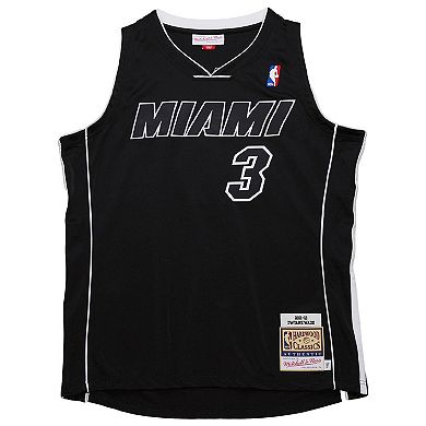 Men's Mitchell & Ness Dwyane Wade Black Miami Heat 2011/12 Hardwood Classics Authentic Jersey