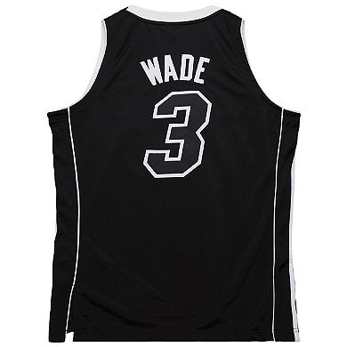 Men's Mitchell & Ness Dwyane Wade Black Miami Heat 2011/12 Hardwood Classics Authentic Jersey