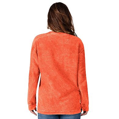 Women's G-III 4Her by Carl Banks Orange Cleveland Browns Comfy Cord Pullover Sweatshirt
