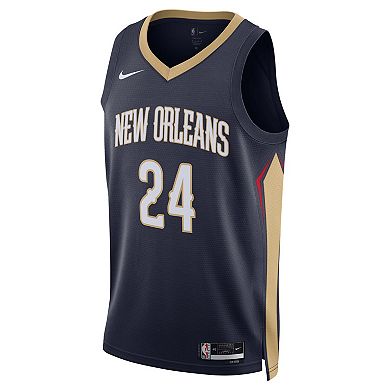 Unisex Nike Jordan Hawkins Navy New Orleans Pelicans Swingman Jersey - Icon Edition