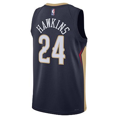 Unisex Nike Jordan Hawkins Navy New Orleans Pelicans Swingman Jersey - Icon Edition