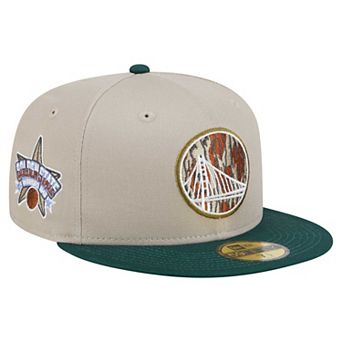 Men's New Era Natural/Hunter Green Golden State Warriors Lifestyle Tree Bark 59FIFTY Fitted Hat