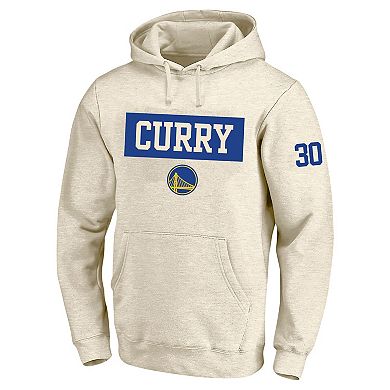Men's Profile Stephen Curry Cream Golden State Warriors Big & Tall Player Double Face Tri-Blend Pullover Hoodie