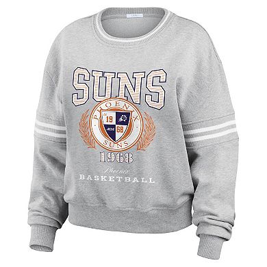 Women's WEAR by Erin Andrews Heather Gray Phoenix Suns French Terry Pullover Sweatshirt