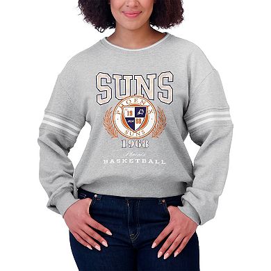 Women's WEAR by Erin Andrews Heather Gray Phoenix Suns French Terry Pullover Sweatshirt