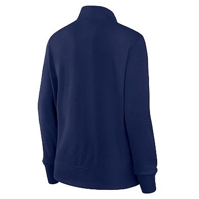 Women's Navy New England Patriots Velocity Quarter-Zip Jacket