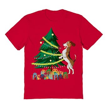 Men's Tree Dog Christmas Graphic Tee