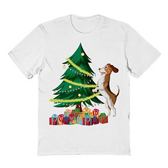 Men's Tree Dog Christmas Graphic Tee