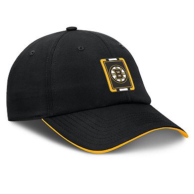 Men's Fanatics Black/Gold Boston Bruins Authentic Pro Ripstop Adjustable Hat