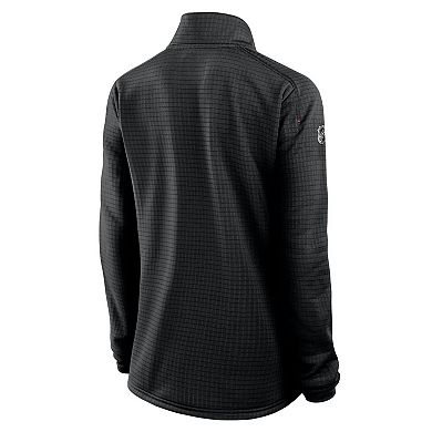 Women's Fanatics Black Chicago Blackhawks Authentic Pro Rink Lightweight Quarter-Zip Pullover Sweatshirt