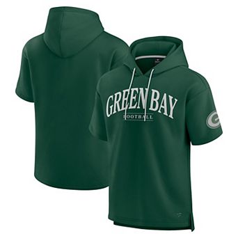 Unisex Fanatics Green Green Bay Packers Elements Ready Short Sleeve Pullover Hoodie