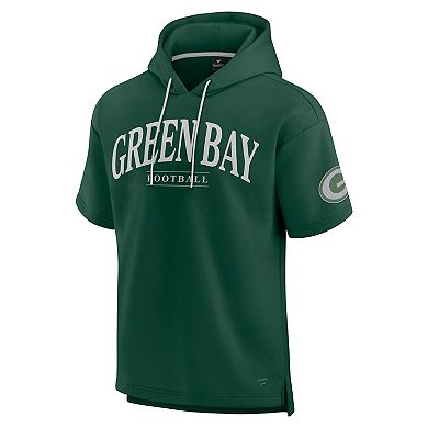 Unisex Fanatics Green Green Bay Packers Elements Ready Short Sleeve Pullover Hoodie