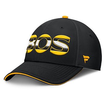 Men's Fanatics Black/Gold Boston Bruins Authentic Pro Rink Team Code Flex Hat