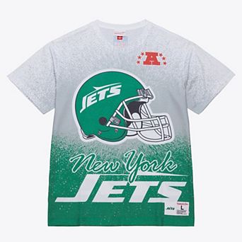 Men's Mitchell & Ness White New York Jets Team Burst Vintage Logo T-Shirt