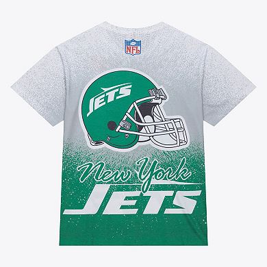 Men's Mitchell & Ness White New York Jets Team Burst Vintage Logo T-Shirt