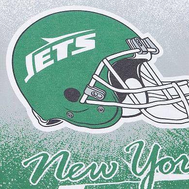 Men's Mitchell & Ness White New York Jets Team Burst Vintage Logo T-Shirt