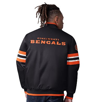 Men's Starter Black Cincinnati Bengals Scout I Full-Snap Varsity Jacket