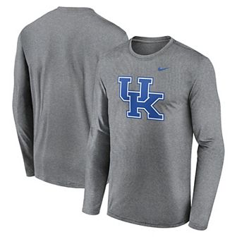 Men's Nike Heather Gray Kentucky Wildcats Primetime Primary Legend Long Sleeve T-Shirt