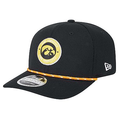 Men's New Era Black Iowa Hawkeyes COOLERA 9SEVENTY Rope Stretch-Snap Hat