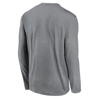 Men's Nike Heather Gray Dallas Cowboys Icon Legend Performance Long Sleeve T-Shirt