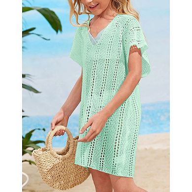 Girls Swim Cover Up Crochet Swimsuits Kids Swimwear Beachwear Tops