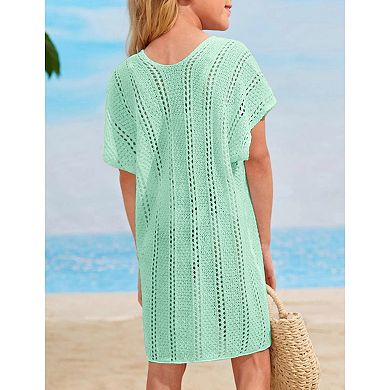 Girls Swim Cover Up Crochet Swimsuits Kids Swimwear Beachwear Tops