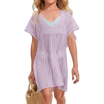 Girls Swim Cover Up Crochet Swimsuits Kids Swimwear Beachwear Tops