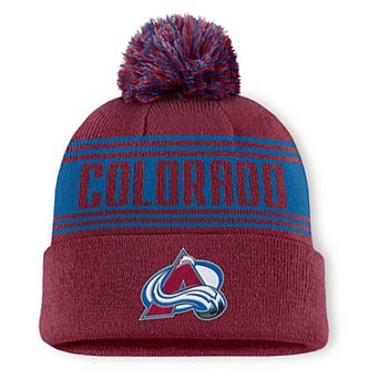Men's Fanatics Burgundy Colorado Avalanche Fundamental Cuffed Knit Hat with Pom