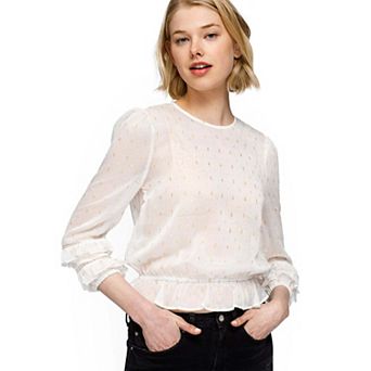 Women's Lace In-set Ruffle Blouse