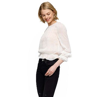 Women's Lace In-set Ruffle Blouse