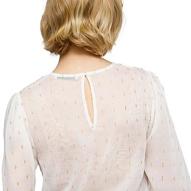 Women's Lace In-set Ruffle Blouse