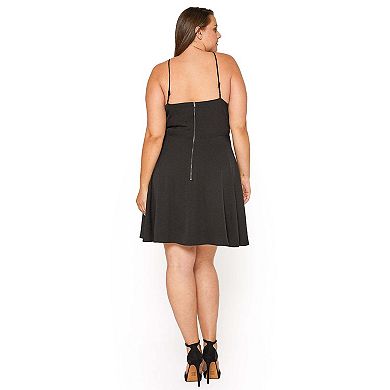 Plus Size V Neck Spaghetti Strap Cocktail Dress