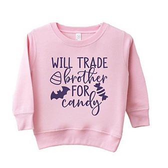 Will Trade Brother For Candy Raised Print Toddler Graphic Sweatshirt