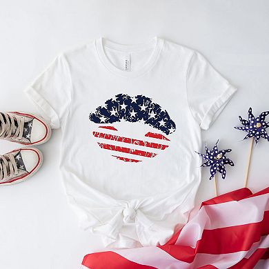 Flag Lips Short Sleeve Graphic Tee