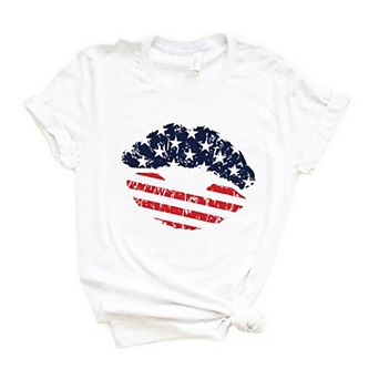 Flag Lips Short Sleeve Graphic Tee