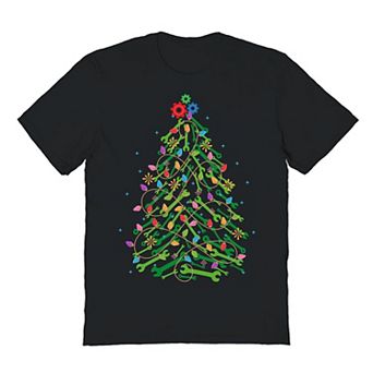 Men's Mechanic Tree Christmas Graphic Tee