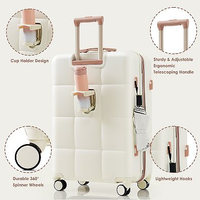Merax Hardshell Luggage Sets 3 Piece Suitcase With Spinner Wheels
