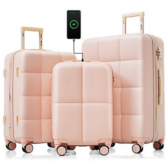 Merax Hardshell Luggage Sets 3 pc Suitcase With Spinner Wheels
