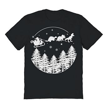 Men's Dinosaur Ride Christmas Graphic Tee