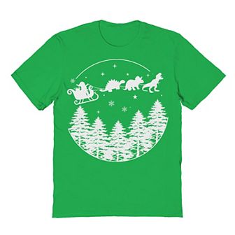 Men's Dinosaur Ride Christmas Graphic Tee