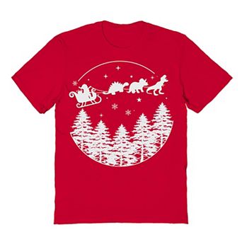 Men's Dinosaur Ride Christmas Graphic Tee