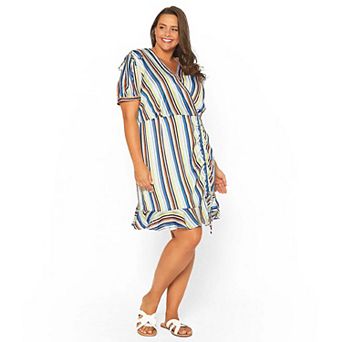 Plus Size Multi Color Ruched Dress