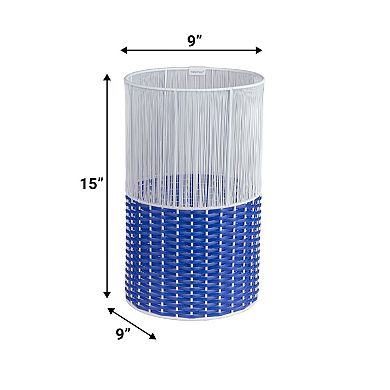 Harper Modern 4.13-gallon 2-tone Faux Wicker Cylinder Waste Basket