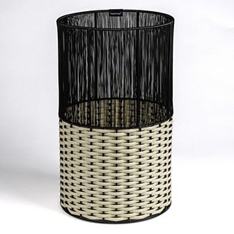 Harper Modern 4.13-gallon 2-tone Faux Wicker Cylinder Waste Basket