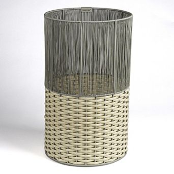 Harper Modern 4.13-gallon 2-tone Faux Wicker Cylinder Waste Basket