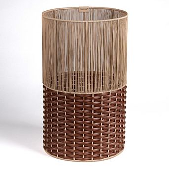 Harper Modern 4.13-gallon 2-tone Faux Wicker Cylinder Waste Basket