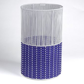 Harper Modern 4.13-gallon 2-tone Faux Wicker Cylinder Waste Basket