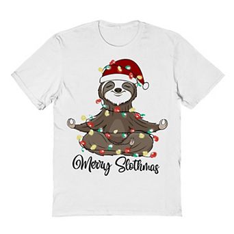 Men's Merry Slothmas Christmas Graphic Tee