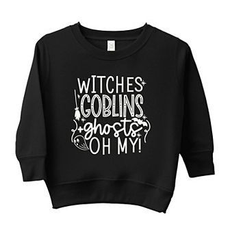 Witches Goblins Ghosts Raised Print Toddler Graphic Sweatshirt