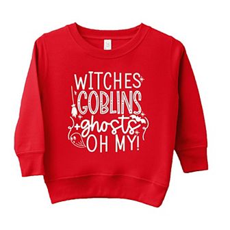 Witches Goblins Ghosts Raised Print Toddler Graphic Sweatshirt